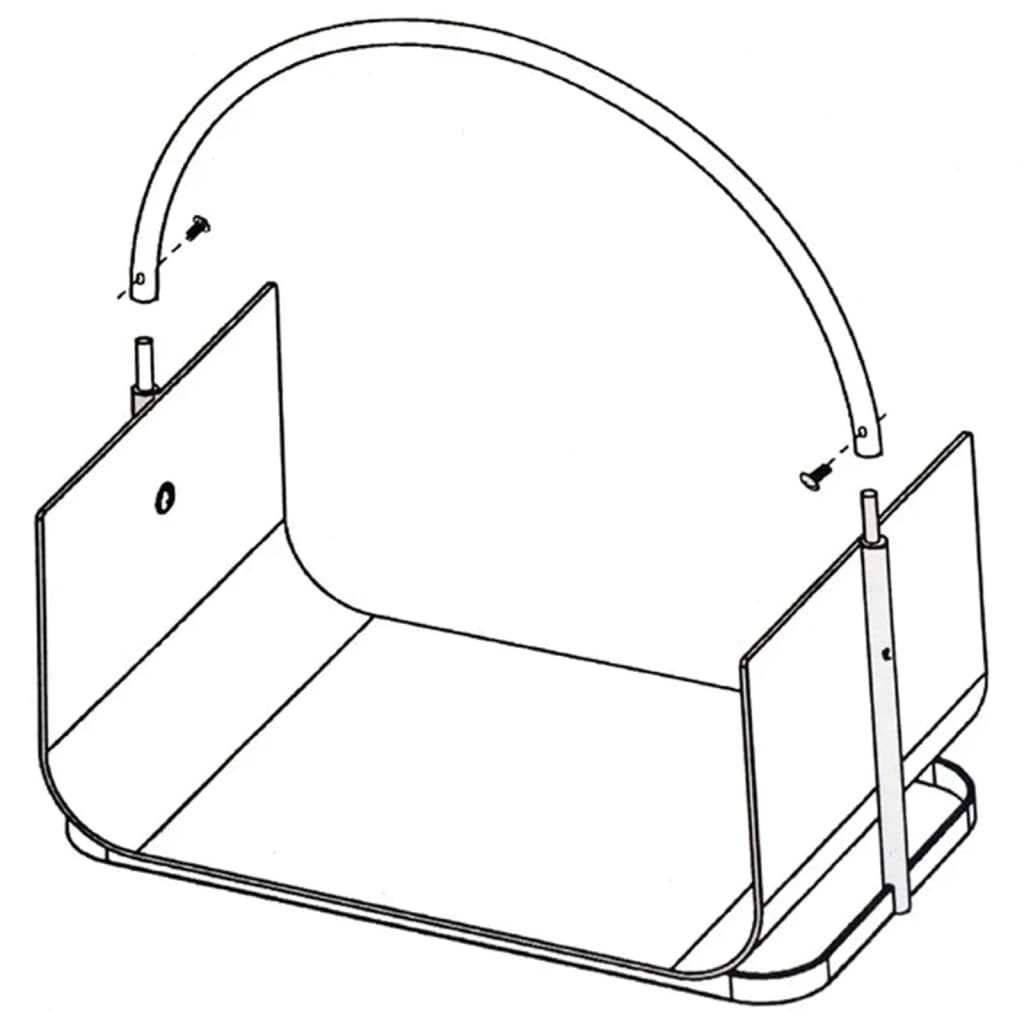 Hallo Hi Firewood Holder 40.5x30x47 cm Silberfarbe