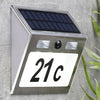 Hi hi House number Lampe Solar LED Silberfarbe