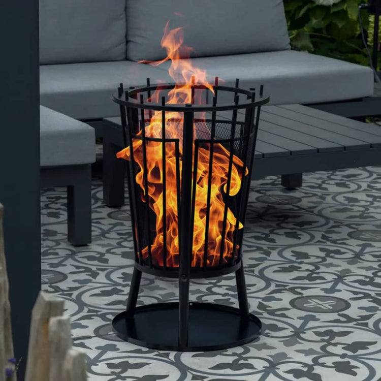 Hallo Feuerkorb mit Funkenschutz 40x61 cm schwarz