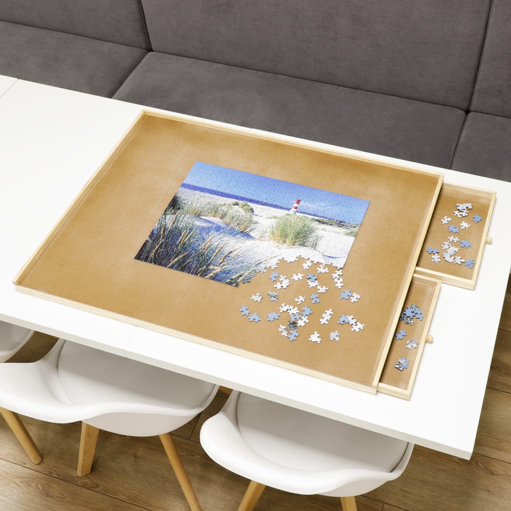 Hi Hi Puzzle Tabelle mit 4 Schubladen 90x67x4,5 cm Holz