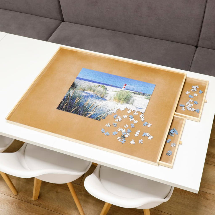 Hi Hi Puzzle Tabelle mit 4 Schubladen 90x67x4,5 cm Holz