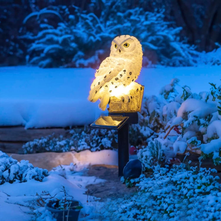 Hallo Gartenlampe Eule LED Solarweiß
