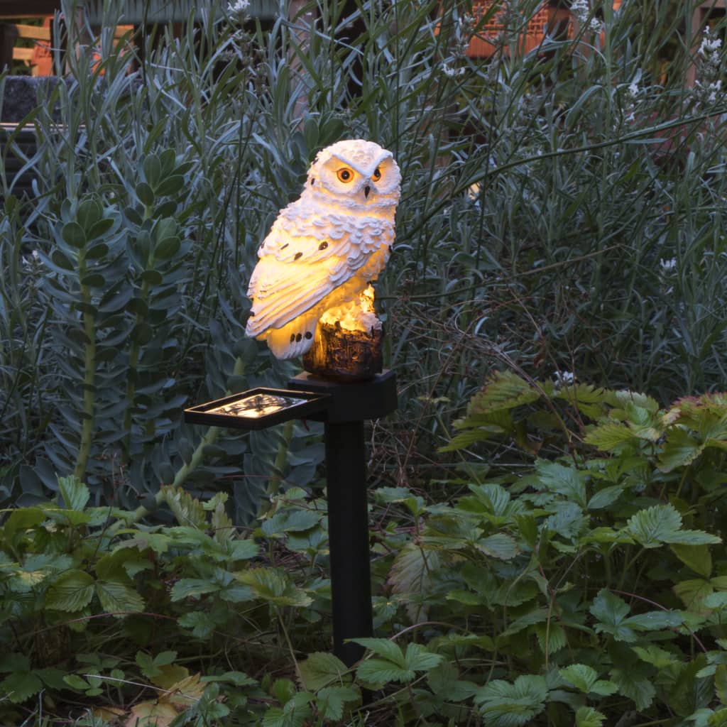 Hallo Gartenlampe Eule LED Solarweiß