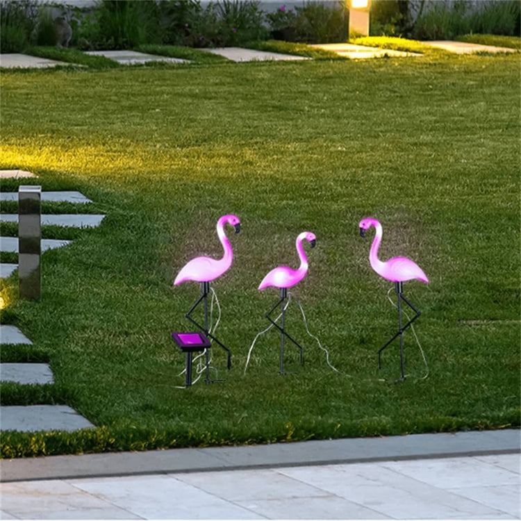Hallo Hi Ground Pins 3 St. Solar LED Flamingo