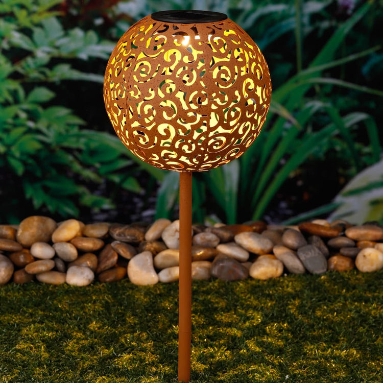 Hallo Gartenlampe Solar LED Bol 18 cm Metallbraun