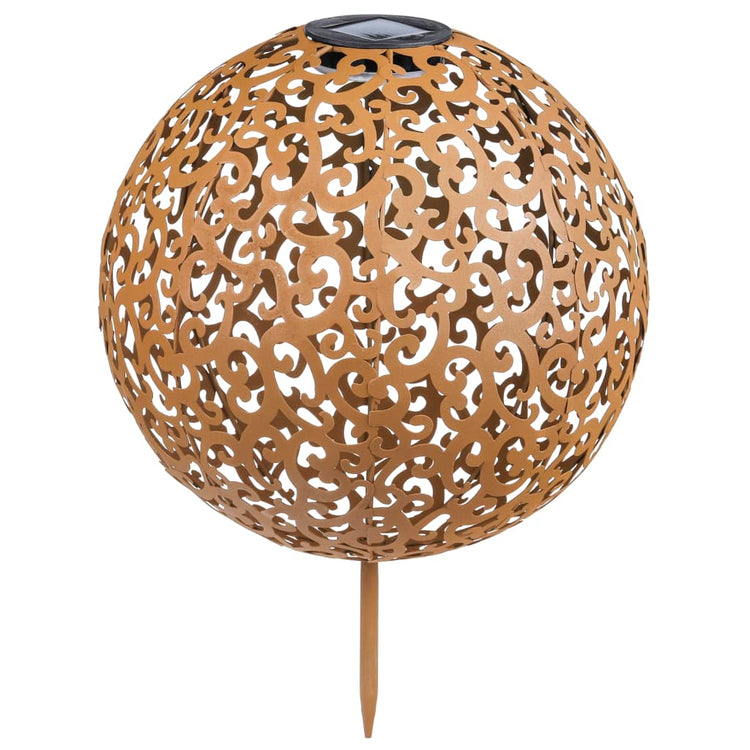 Hallo Gartenlampe Solar LED Boll 28,5 cm Metallbraun