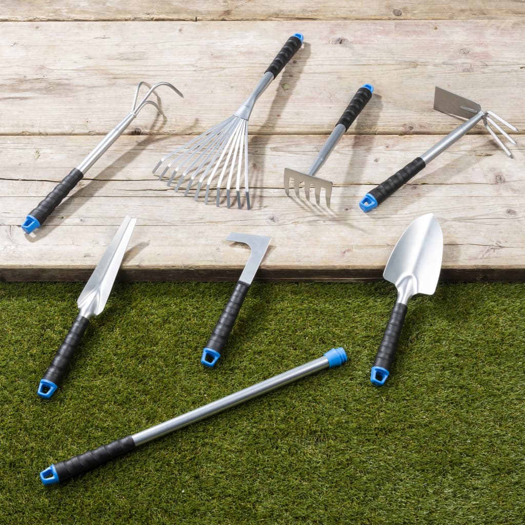 Hallo hi 8-teilig Gartenwerkzeugset Metal Silberfarbe