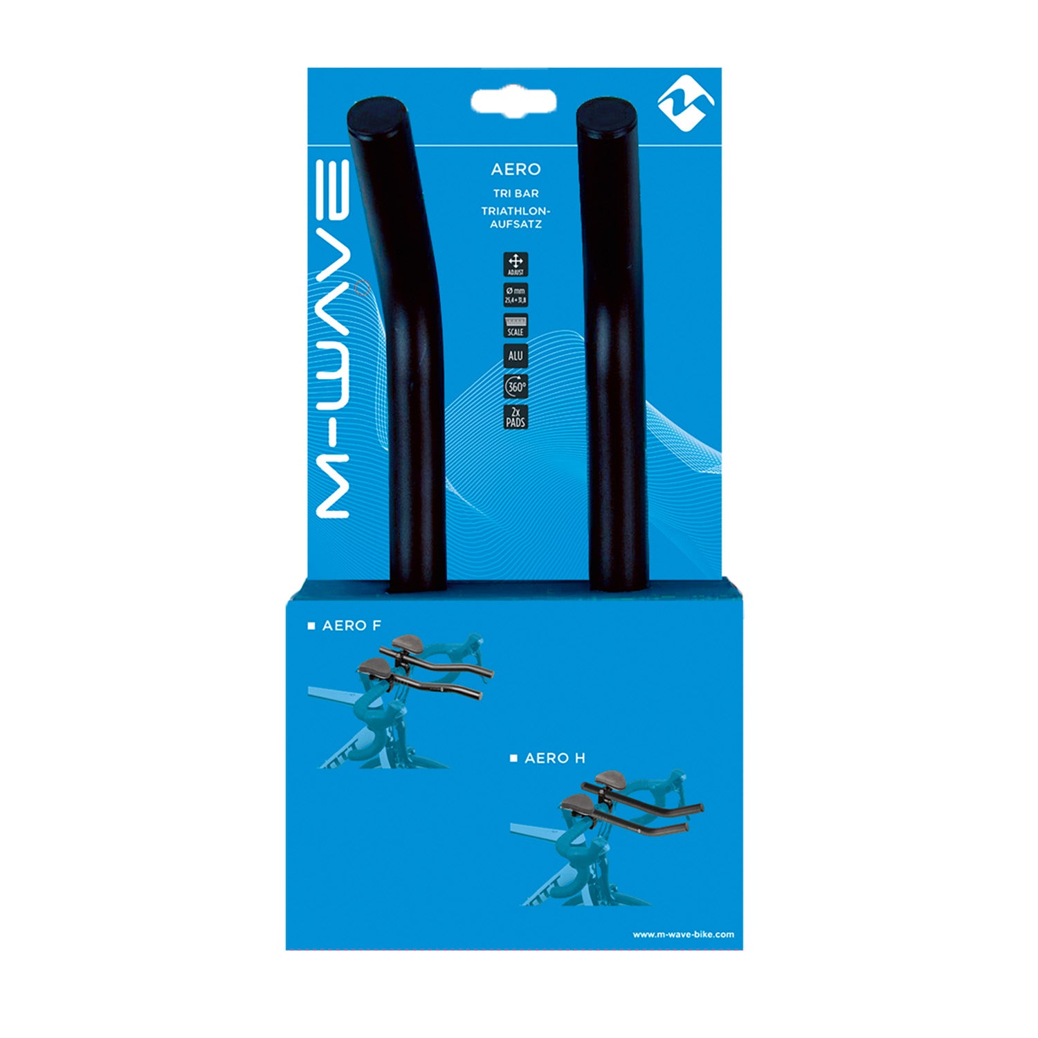 M-Wave-Set-up-Lenker Aero H Tri Black 25,4 31,8 mm Schwarz