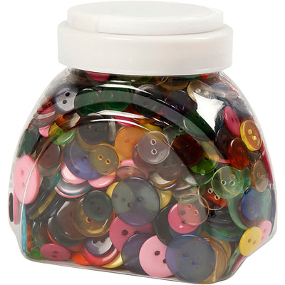Creativ Firmenknöpfe, D 12+18+20 mm, verschiedene Farben, 800 Stück 1 Box