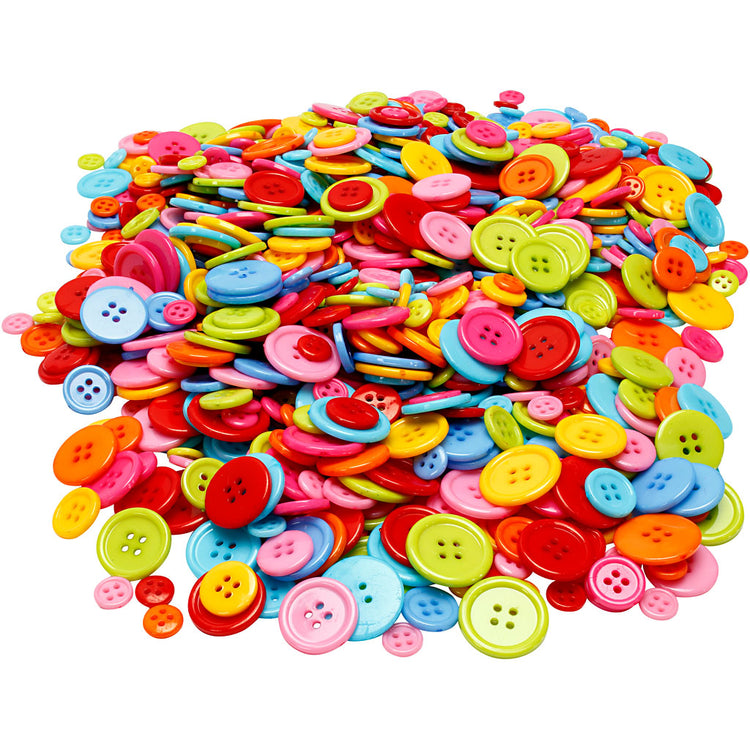 Creativ Company Knöpfe Mix, D 10+15+20+22 mm, 500 gr 1 Box