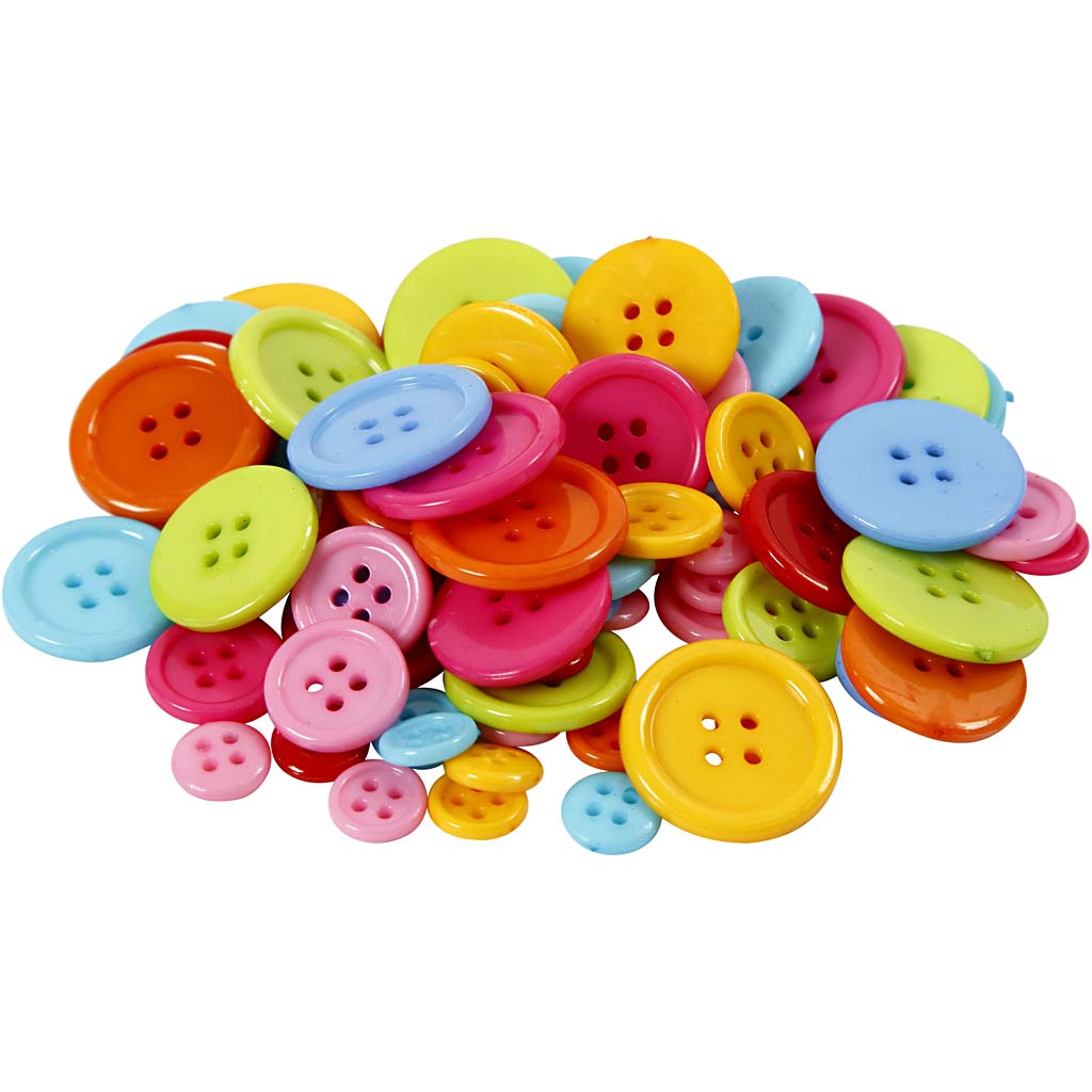 Creativ Company Knöpfe Mix, D 10+15+20+22 mm, 500 gr 1 Box