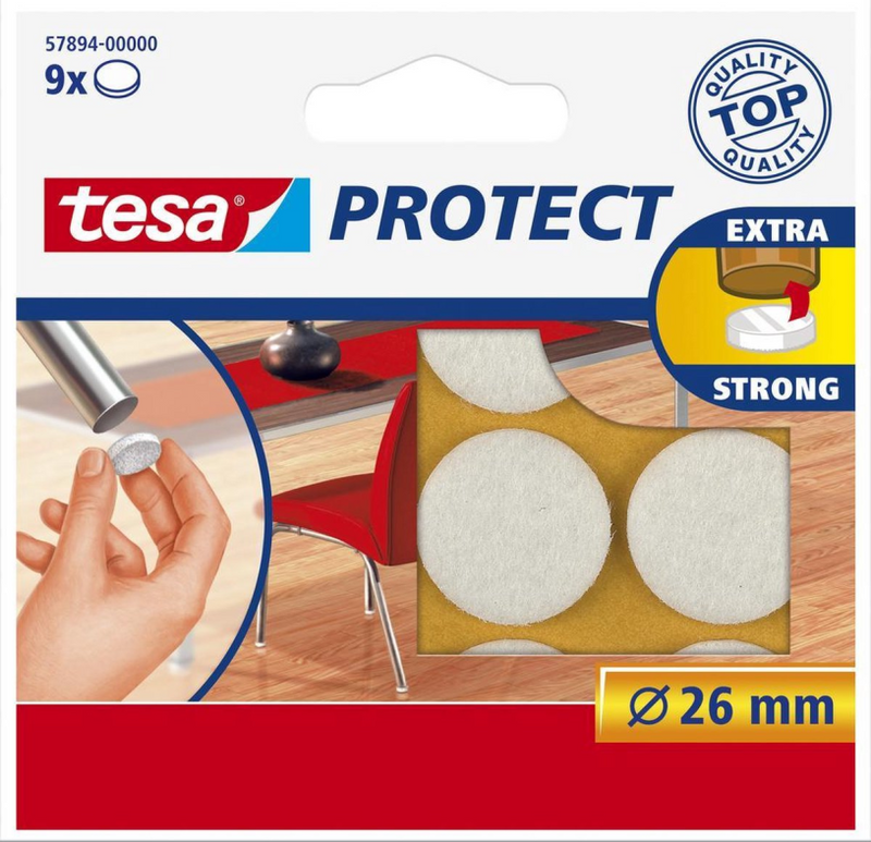 Tesa Schutzfilz weiß ø26mm 9 Stk