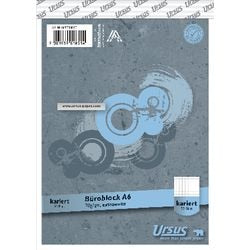 Ursus Notizbuch grau A6 kariert 100 Seiten