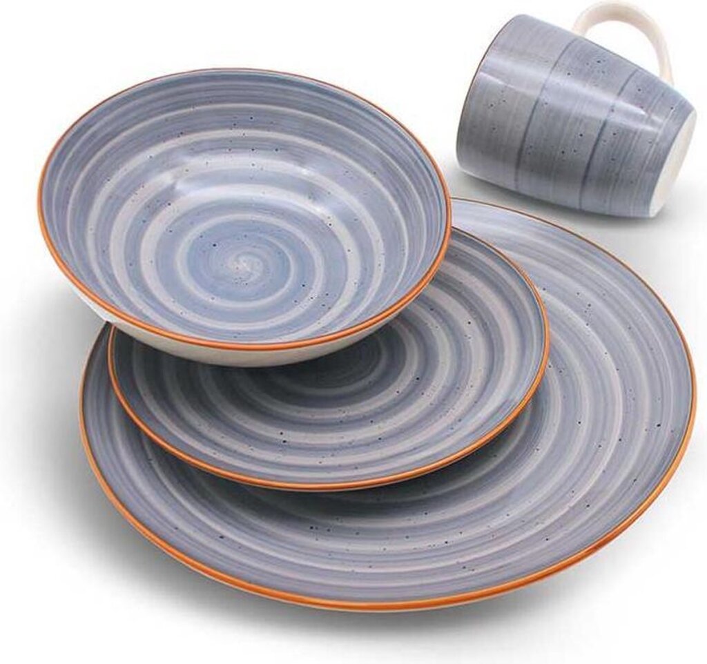Michelino Michelino Service Set Grey 16-Piece für 4 Persoons-Platten