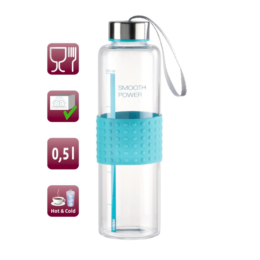 Xavax Xavax Glass -Trinkflasche glatt 0,5 l Türkis