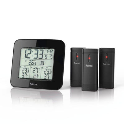 Hama Wetterstation EWS Trio mit drei Sensoren Schwarz