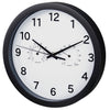 Hama-Wanduhr rein plus Ø 25 cm mit Thermo-Hygrometer-Salbeiarm schwarz