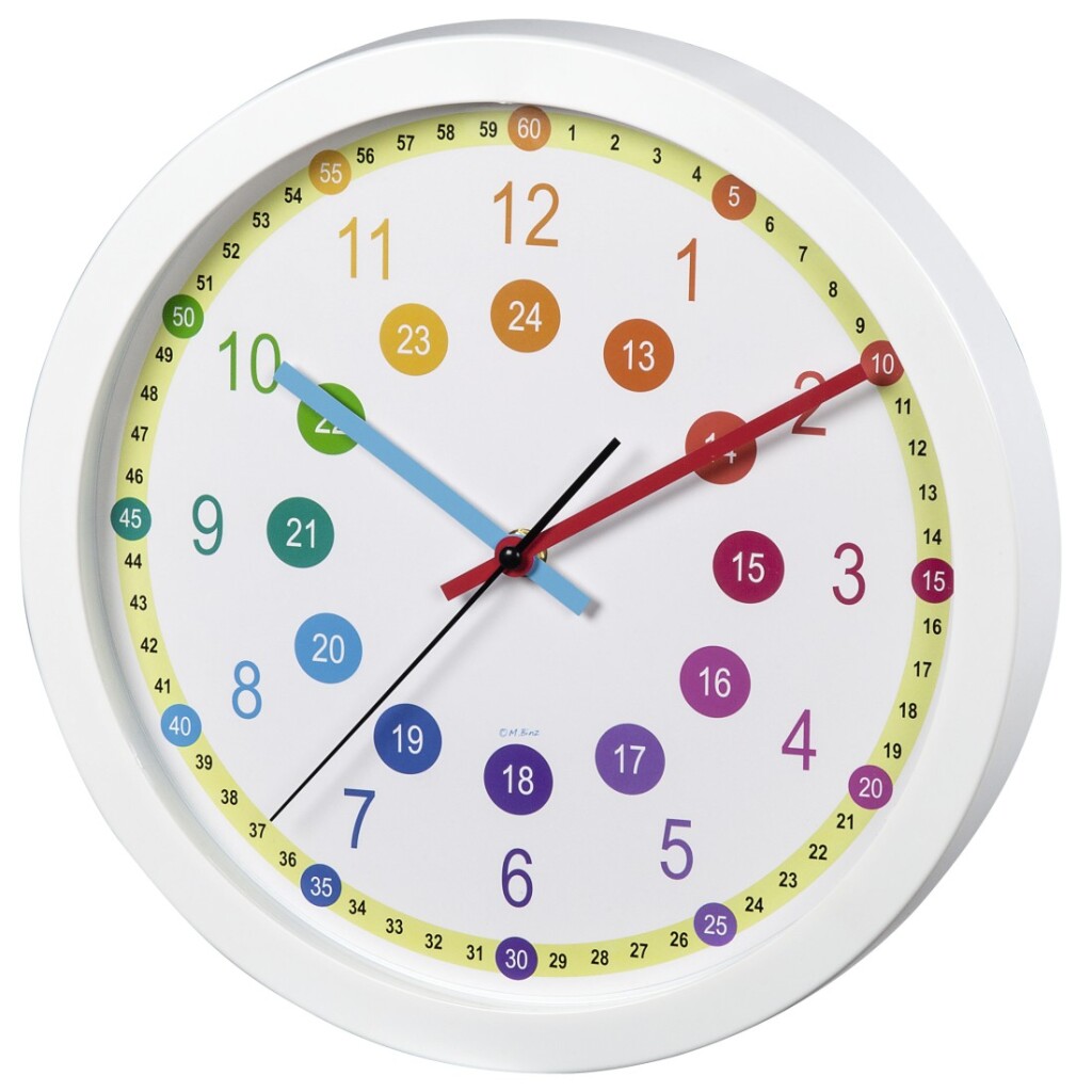 Hama -Wanduhr für Kinder einfacher Lerndurchmesser 30 cm Rauscharm