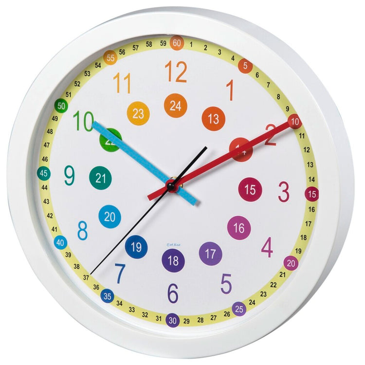 Hama -Wanduhr für Kinder einfacher Lerndurchmesser 30 cm Rauscharm