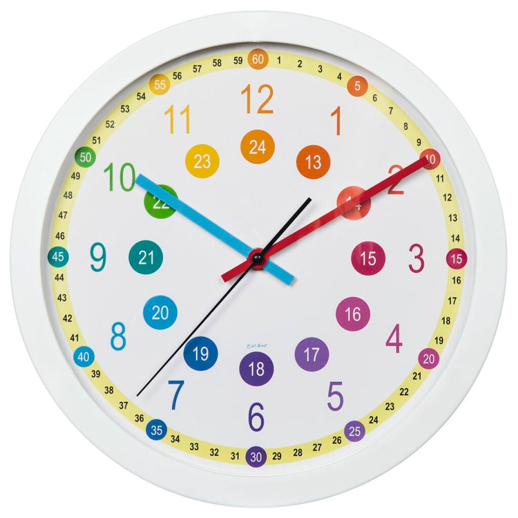 Hama -Wanduhr für Kinder einfacher Lerndurchmesser 30 cm Rauscharm