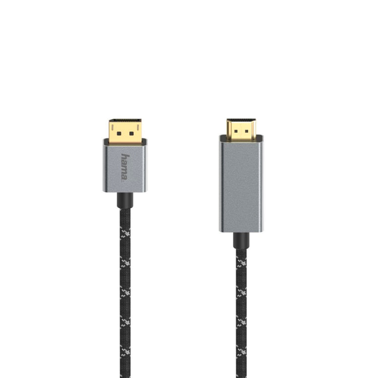 Hama Video Cable DisplayPort-St. HDMI -Handel; Ultra-HD 4K@60Hz Alu 1,50 m