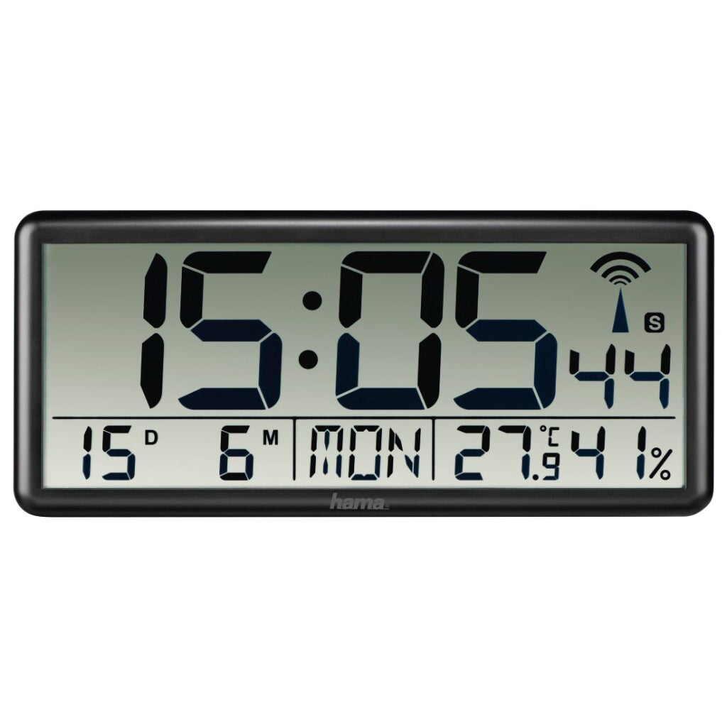Hama Digital Radio -gesteuerte Wanduhr Schwarz schwarz