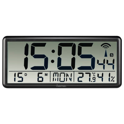 Hama Digital Radio -gesteuerte Wanduhr Schwarz schwarz