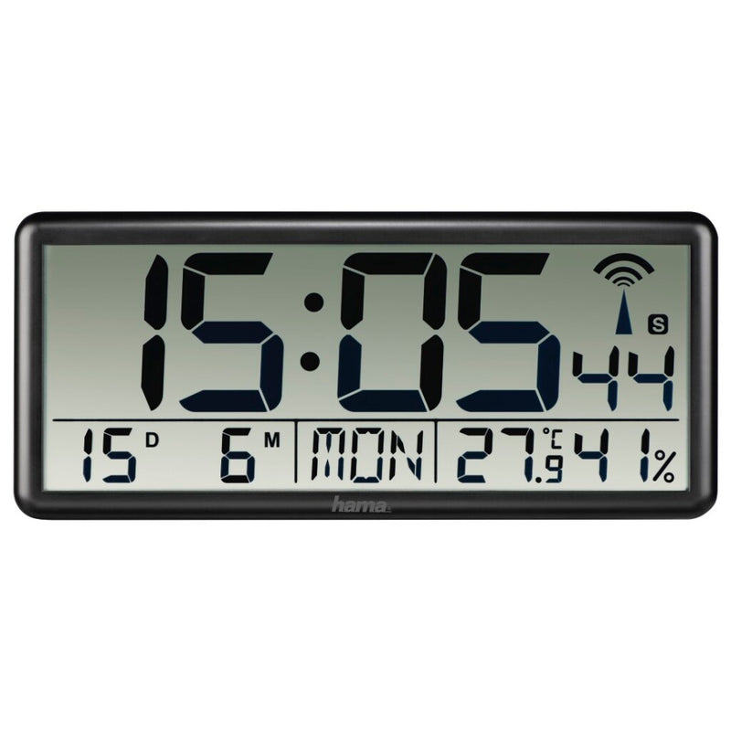 Hama Digital Radio -gesteuerte Wanduhr Schwarz schwarz