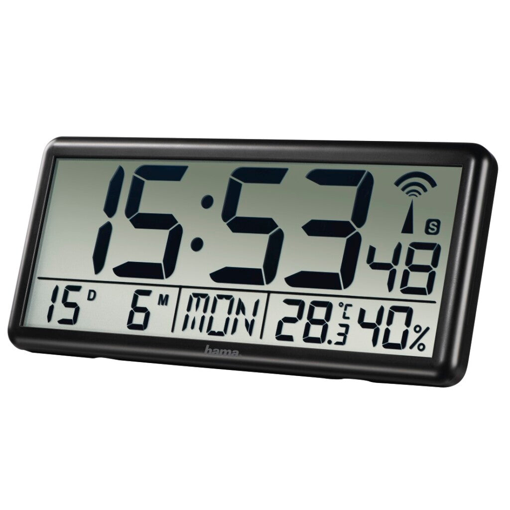 Hama Digital Radio -gesteuerte Wanduhr Schwarz schwarz