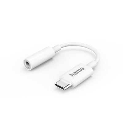 Hama Aux-Adapter USB-C ndash; 3,5 mm Klinkenanschluss, weiß