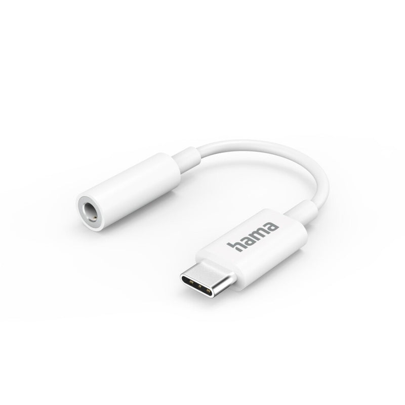 Hama Aux-Adapter USB-C ndash; 3,5 mm Klinkenanschluss, weiß