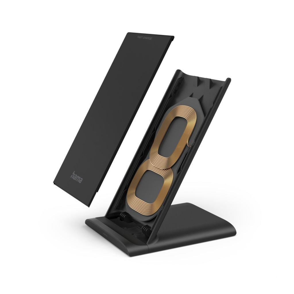 Hama drahtloses Ladegerät Qi-FC10S 10 W Wireless Smartphone-Ladeweg schwarz