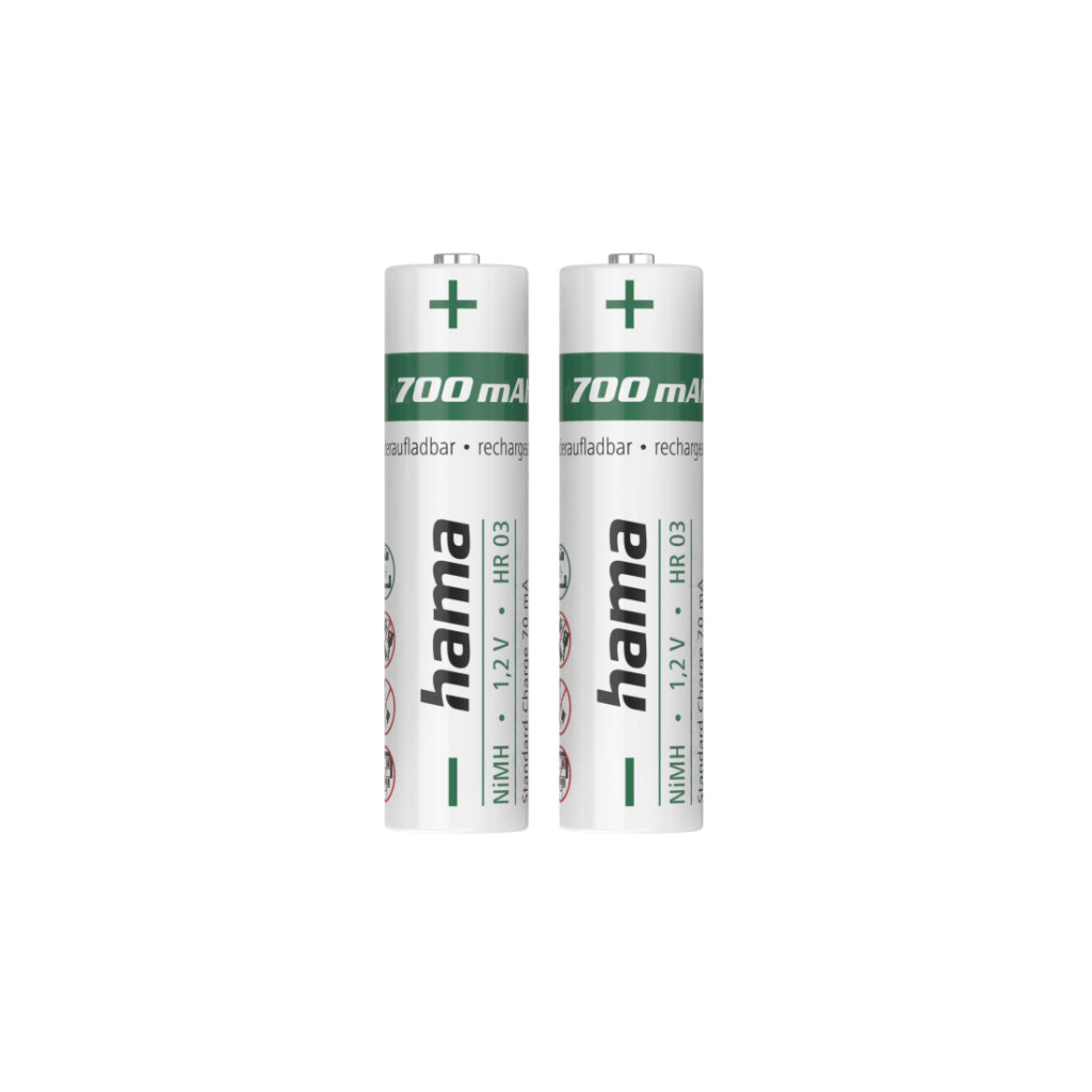 Hama NiMH-Akku #039;s AAA Micro 700 mAh 1,2 V 2 Stück