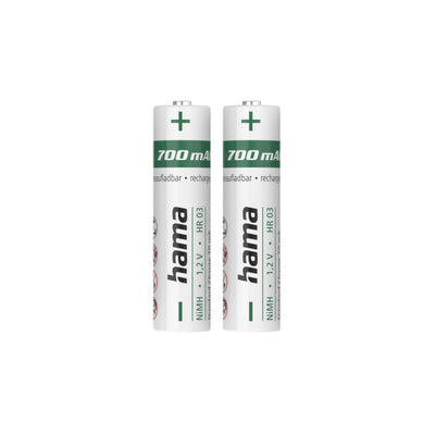 Hama NiMH-Akku #039;s AAA Micro 700 mAh 1,2 V 2 Stück