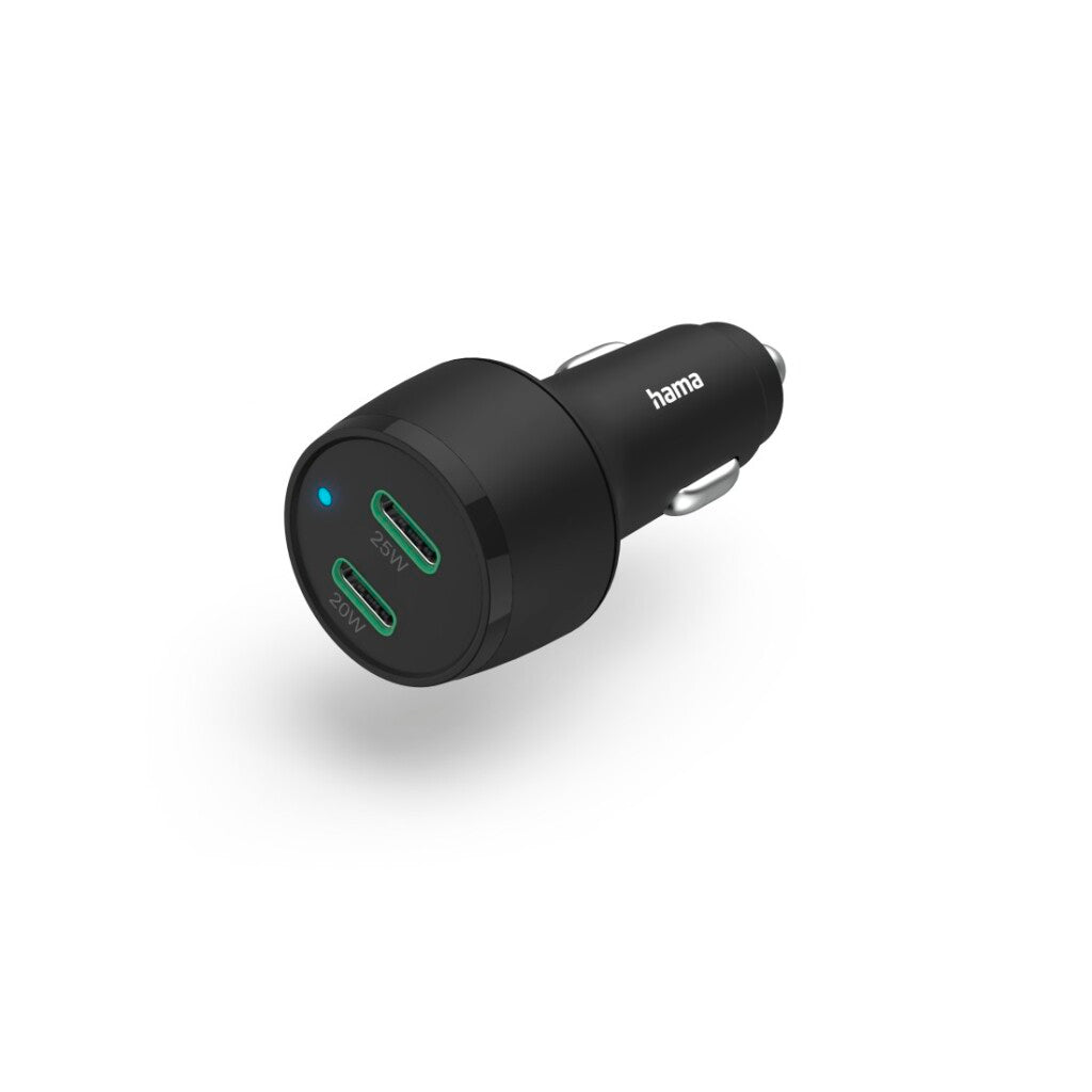 Hama Auto-Fast Ladegerät 2x USB-C-Stromversorgung Qualcomm Reg; 45 W schwarz