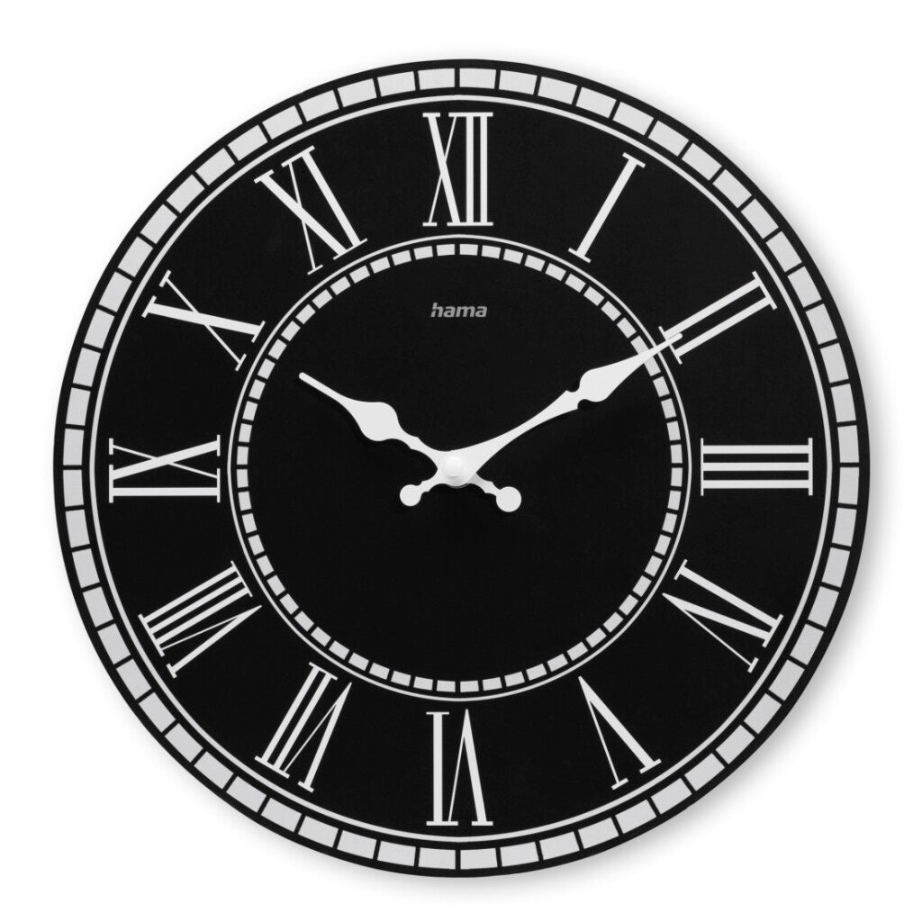 Hama Wall Clock Rab Vintage klopft nicht um 30 cm schwarze weiße MDF