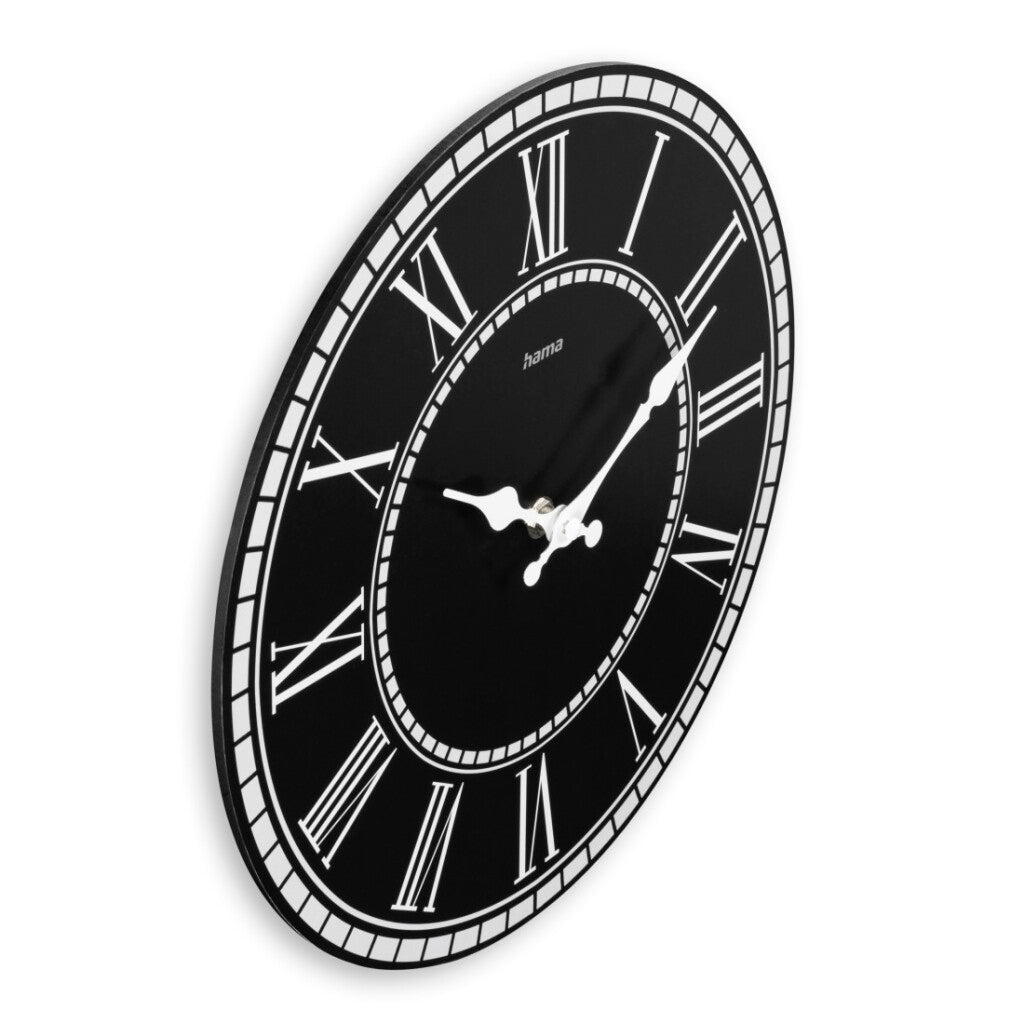 Hama Wall Clock Rab Vintage klopft nicht um 30 cm schwarze weiße MDF