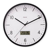 Hama DCF-Wanduhr Lanzarote tickt nicht + Thermometer und Hygrometer 35 cm schwarz-weiß
