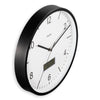 Hama DCF-Wanduhr Lanzarote tickt nicht + Thermometer und Hygrometer 35 cm schwarz-weiß