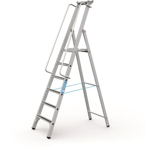 Zarges Podesttreppe + Handlauf Meistertritt S 6tr