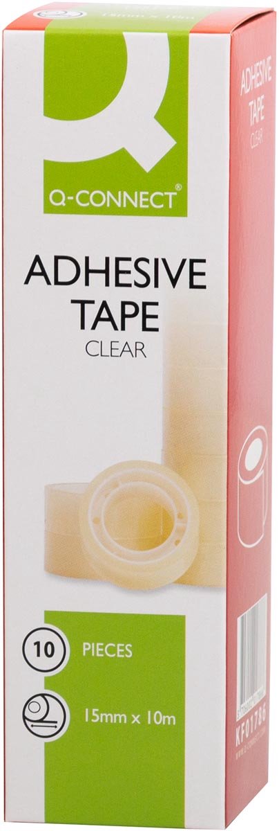Q-Connect-Klebeband, PP, 15 mm x 10 m, Packung mit 10 Stück