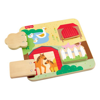 Fisher-Price Holz-Peek-a-Boo-Nutztiere | 2 Stk