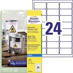 Wasserbeständige Folienetiketten Avery Zweckform J4773-10 Polyester weiß