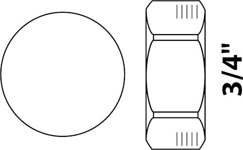 Kirchhoff Messing-Endkappe, glatt, mit Dichtung 3 4, für Verteilerauslass – 988524655