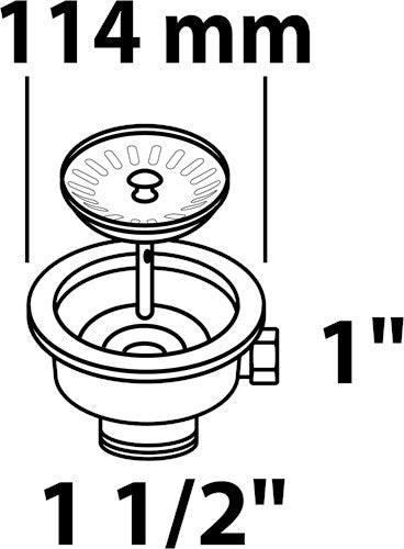 Kirchhoff Korbventil aus Kunststoff, 1 1 2 et, Ventilbechersieb aus Edelstahl ø114 mm, mit 1 Überlaufanschluss – 98835340