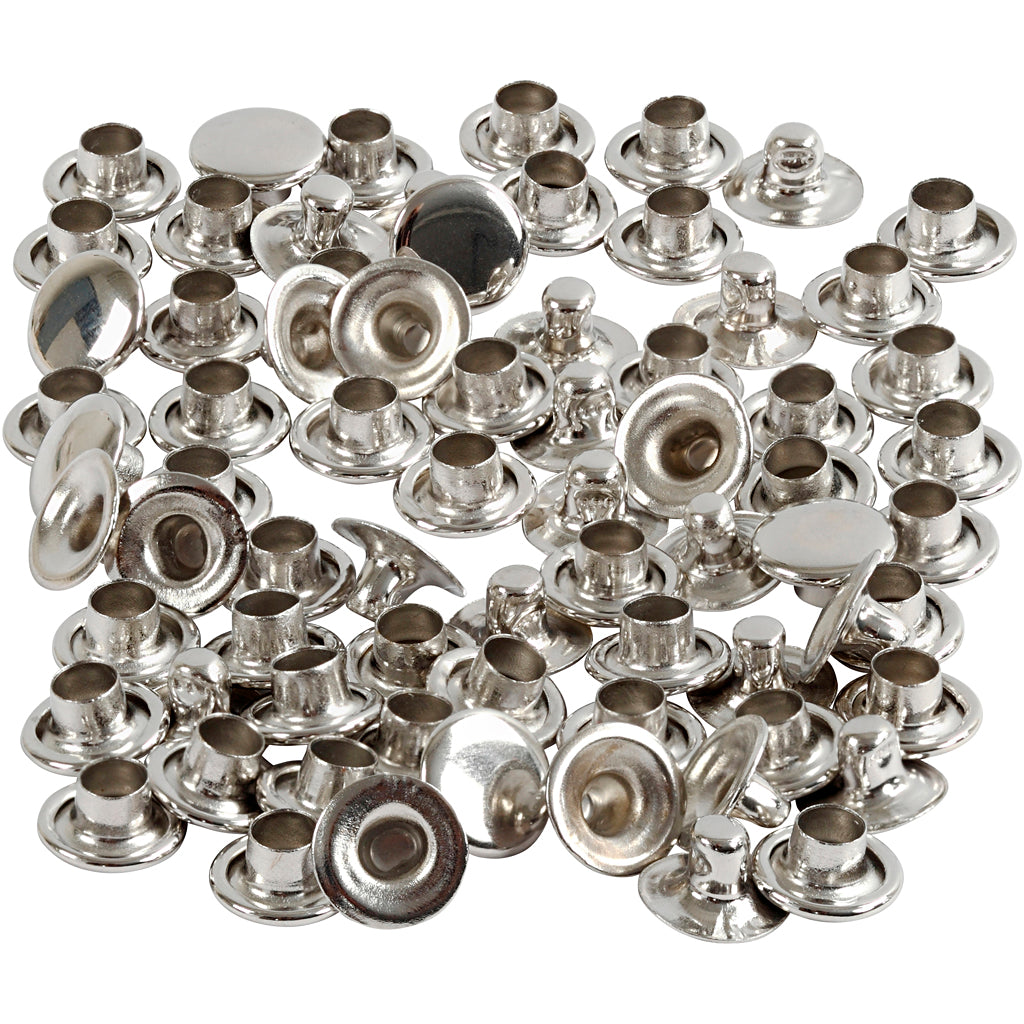 Creativ Company Nieten, D 7 mm, Silber, 50 Stück 1 Box