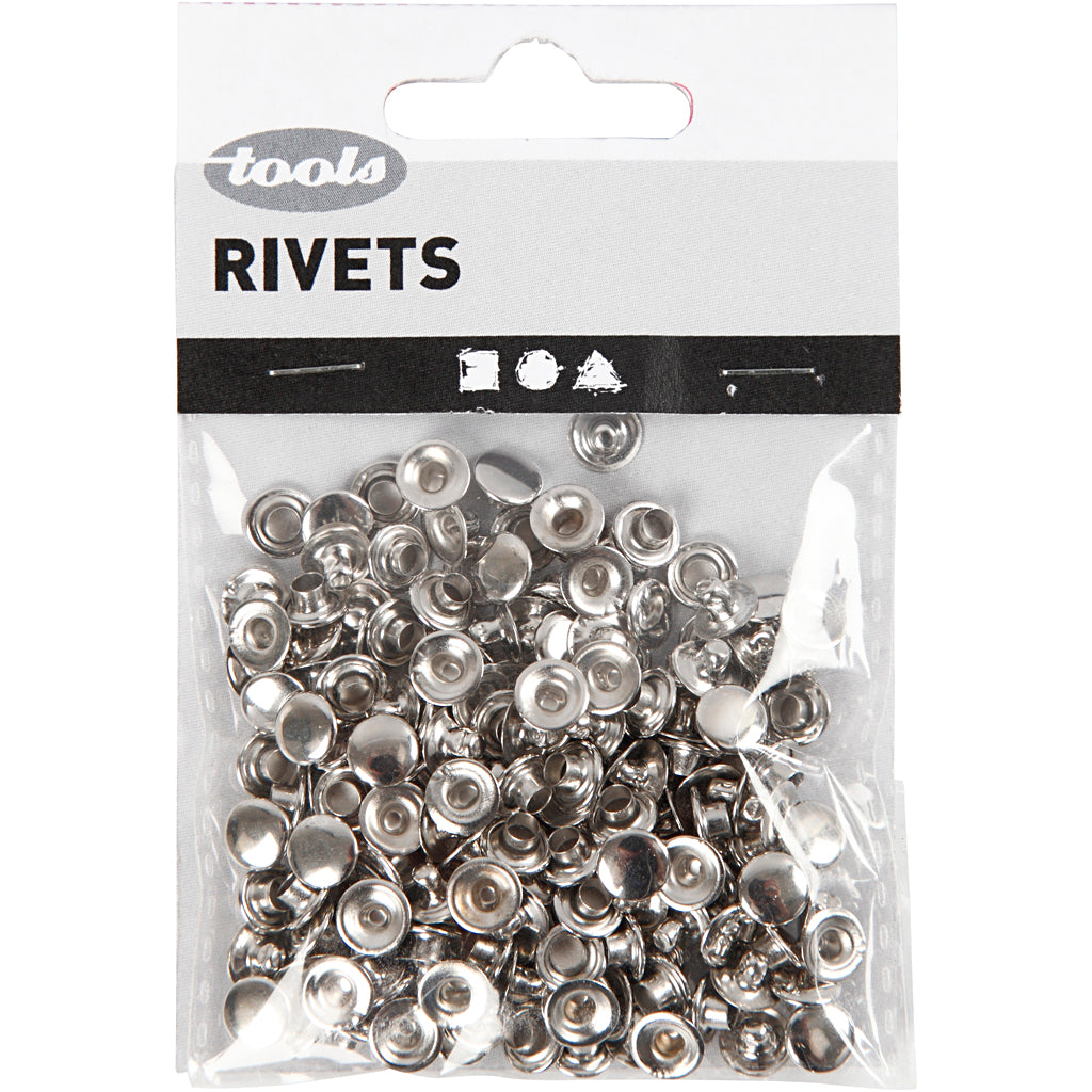 Creativ Company Nieten, D 7 mm, Silber, 50 Stück 1 Box