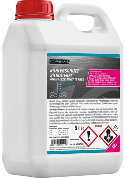 Corexx Kühlerschutzprodukt silikatfrei g12+. Frostschutzmittel silikatfrei (G12+) 5l