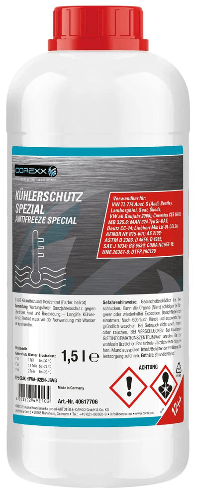Corexx Kühlerschutzprodukt Spezial G12++. Frostschutzmittel Spezial 1,5 l (G12++)