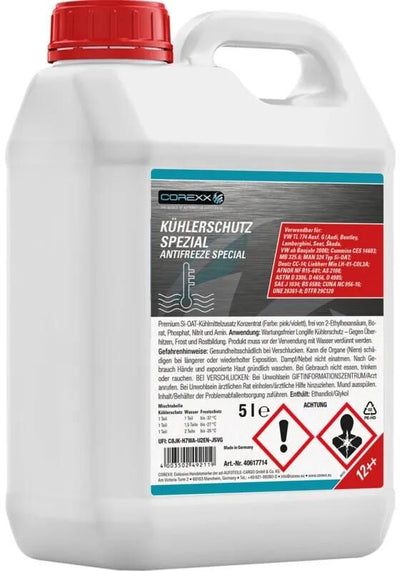 Corexx Kühlerschutzprodukt Spezial G12++. Frostschutzmittel Spezial 5 l (G12++ G13)